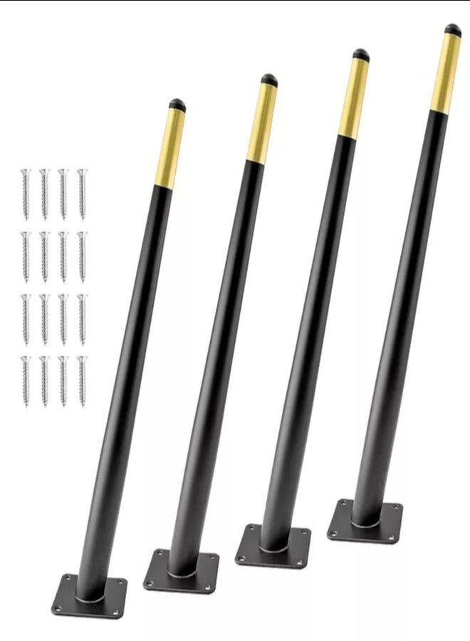 AAKASH DECOR Heavy Duty Sofa Leg 16 Inch (Set of 4) Black Gold Finish Rust Proof Metal Cone Shape Furniture Legs with Including Mounting Screw | Modern Sofa Paya for Home, Office, Table 40 cm - Image 1
